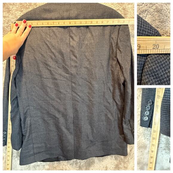 Brooks Brothers Gray Houndstooth Plaid Wool Cashmere Blazer Sport Coat Jacket 46 - Picture 11 of 11